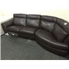 Image 1 : NATUZZI BROWN LEATHER SECTIONAL