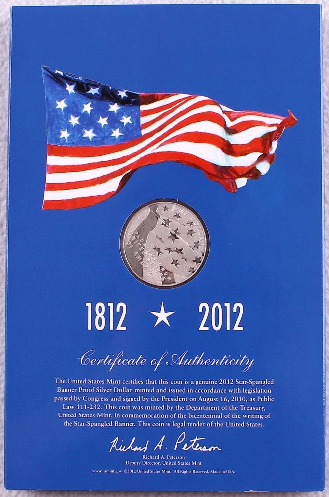 2012 STAR-SPANGLED BANNER BICENTENNIAL SILVER DOLLAR SET MINT CONDITION