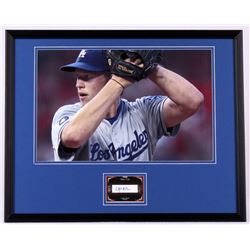 Clayton Kershaw Dodgers 17x21 Custom Framed Autographed Card Display With 2009 SP Legendary Cuts Fut