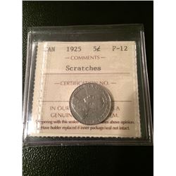 1925 Canada 5 Cent - ICCS F-12