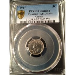 1917 Canada 5 Cent PCGS AU Details