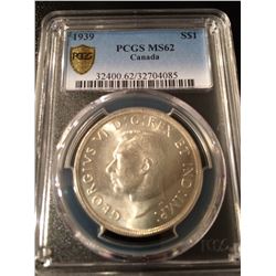 1939 Canada Dollar PCGS MS62