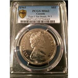 1965 Canada Dollar PCGS MS62 Type 1 SBP5