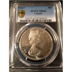 1967 Canada Dollar PCGS MS63