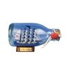 Image 1 : Nautical Flying Cloud Ship in a 5" Glass Bottle on Wood