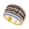 Image 1 : 10KT Yellow Gold 1.62CTW COGNAC DIAMOND LADIES FASHION