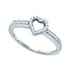 Image 1 : 10K White-gold 0.15CT DIAMOND HEART RING