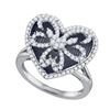 Image 1 : 10KT White Gold 0.57CTW DIAMOND HEART RING