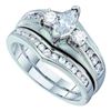 Image 1 : 14K White-gold 1.00CTW DIAMOND BRIDAL SET WITH 0.40CT M