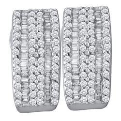 14KT White Gold 0.93CTW DIAMOND FASHION EARRINGS