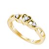Image 1 : 925 Sterling Silver Yellow 0.10CTW DIAMOND HEART RING