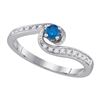 Image 1 : 10KT White Gold 0.30CTW BLUE DIAMOND FASHION RING