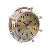Image 1 : NAUTICAL DOUBLE DIAL BRASS PORTHOLE 8" WHEEL CLOCK