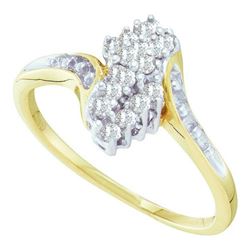 10KT Yellow Gold 0.25CTW DIAMOND LADIES CLUSTER RING