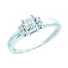 Image 1 : 14KT White Gold 0.15CTW PRINCESS ROUND DIAMOND LADIES I