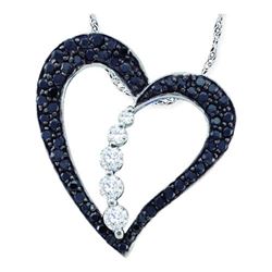 10KT White Gold 0.50CTW DIAMOND LADIES HEART PENDANT