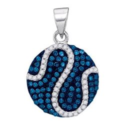 14K White-gold 0.45CTW BLUE DIAMOND MICRO-PAVE PENDANT