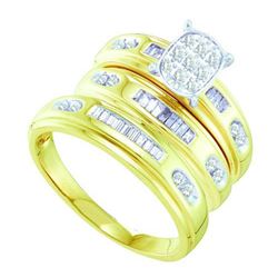 10K Yellow-gold 0.43CT DIAMOND FASHION TRIO SET