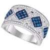 Image 1 : 10KT White Gold 0.65CTW BLUE DIAMOND MICRO-PAVE RING