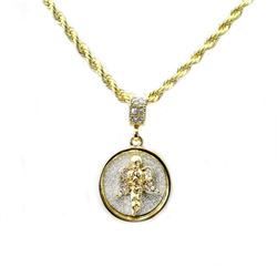 ANGEL CZ BRASS PENDANT COMES W/CHAIN