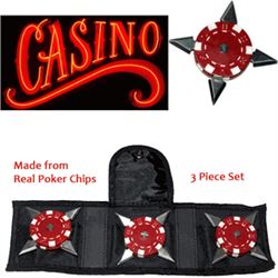 POKER CHIP STYLE SET OF 3 PIECE THROWING KNIFE