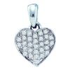 Image 1 : 10KT White Gold 0.10CTW DIAMOND HEART PENDANT