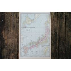 GENIUNE AUTHENTIC 1901 MAP OF JAPAN