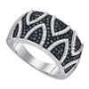 Image 1 : 10K White-gold 0.65CTW BLACK DIAMOND FASHION RING