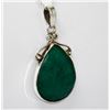 Image 2 : BEAUTIFUL SILVER PENDANT WITH EMERALD GREEN STONE CTW 1