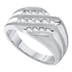 10KT White Gold 0.50CTW DIAMOND FASHION MENS RING WHITE