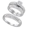 Image 1 : 10KT White Gold 0.30CTW DIAMOND FASTION TRIO SET