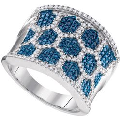 10KT White Gold 0.75CTW BLUE DIAMOND FASHION RING