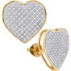 Image 1 : 10KT Yellow Gold 0.50CTW DIAMOND HEART EARRINGS