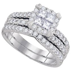 14KT White Gold 1.25CTW DIAMOND INVISIBLE BRIDAL SET