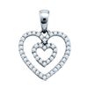 Image 1 : 10KT White Gold 0.16CTW DIAMOND FASHION HEART PENDANT