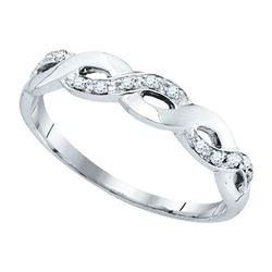 10K White-gold 0.08CTW DIAMOND FASHION BAND