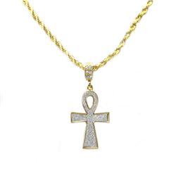 BRASS CROSS PENDANT COMES W/CHAIN