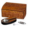 Image 1 : Visol Matte Walnut Cigar Humidor Gift Set w/ Cutter & A