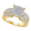 Image 1 : 10KT Yellow Gold 0.30CTW DIAMOND MICRO-PAVE BRIDAL RING