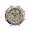Image 1 : CHROME DOUBLE DIAL NAUTICAL 8" PORTHOLE WHEEL CLOCK