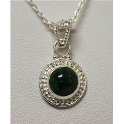 NATURAL EMERALD PENDANT .85 CTW .925 STERLING SILVER