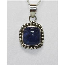 5.50 CTW Antique Style Tanzanite Square Pendant .925 St
