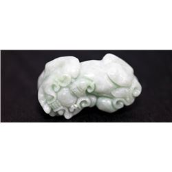 NATURAL CHINESE STYLE GREEN JADE DRAGON FIGURE