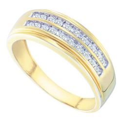 14KT Yellow Gold 0.25CT DIAMOND FASHION MENS BAND