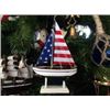 Image 1 : USA FLAG SAILBOAT ORNAMENT