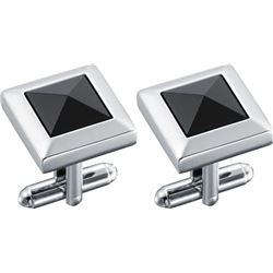 Visol Marquis Black Lacquer Stainless Steel Cufflinks