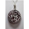 Image 2 : NATURAL LavenderJADE CHINESE STYLE YELLOW BRASS PENDANT