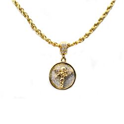 ANGEL CZ BRASS PENDANT COMES W/CHAIN