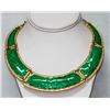 Image 1 : GREEN BRASS NECKLACE ANTIQUE STYLE NECKLACE