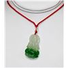 Image 1 : WHITE AND GREEN JADE CHINESE GOOD LUCK CHARM NECKLACE